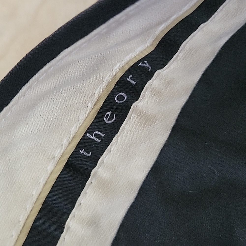 Theory Black Trim Wool  Pants Size 6 - Picture 3 of 7